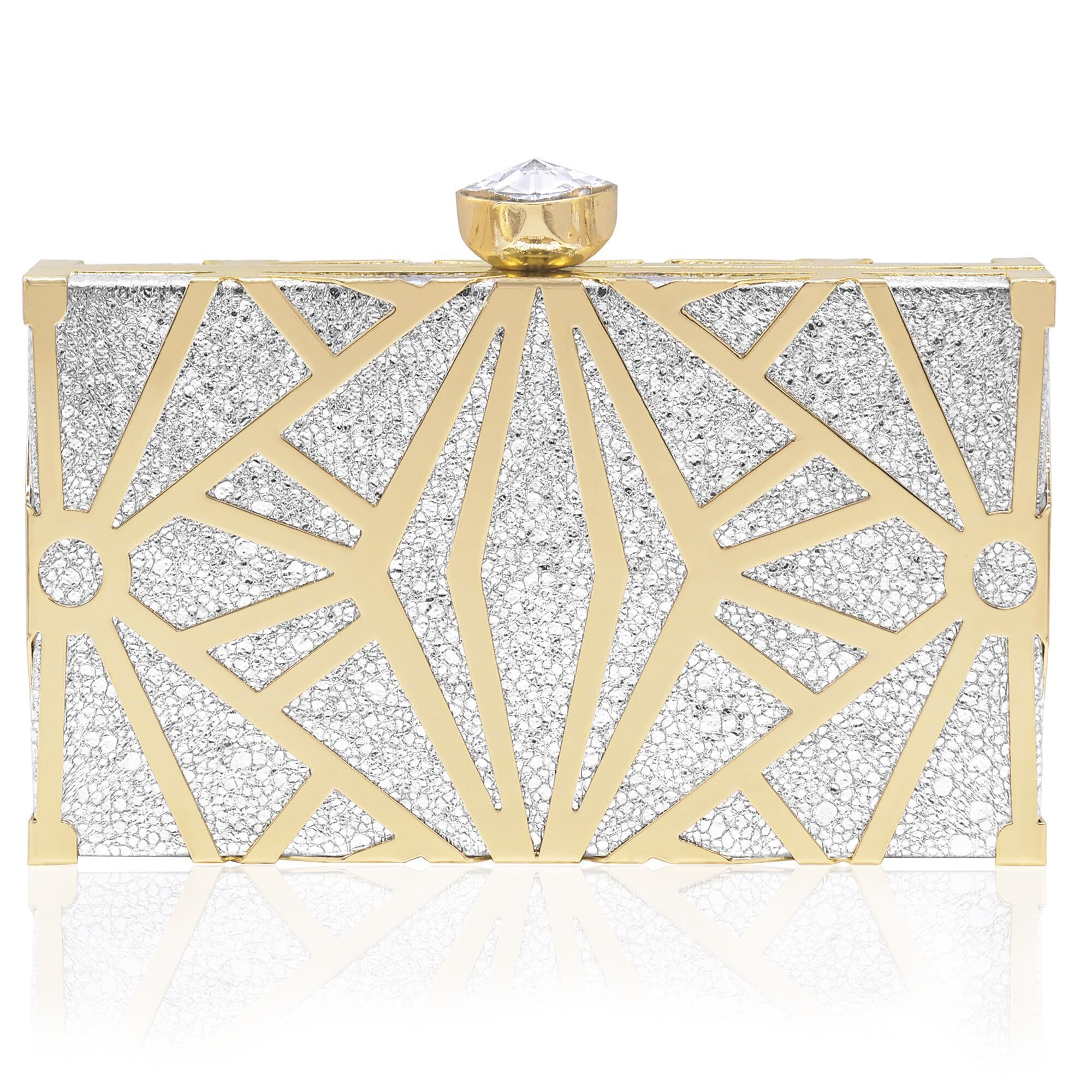 9308 Gold Clutch Purses Metallic Bridal Evening Clutch Bags Evening Formal